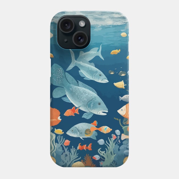 Rug Beautiful Ocean Fish Pattern Phone Case by AqlShop