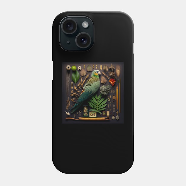 Parrot: Knolling photography with ultra-sharp camera Phone Case by HappysSpace