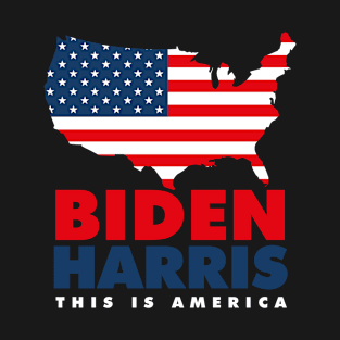 Biden Harris This is America with Flag gift idea T-Shirt