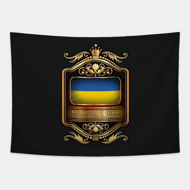 Proud To Be Ukrainian, Ukraine Flag Tapestry by mustaben