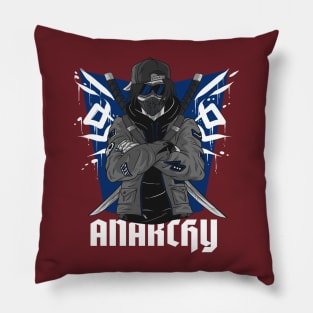 anarchy, swords, game, masks Pillow