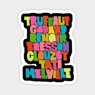 French Cult Movie Directors Typo Design Magnet