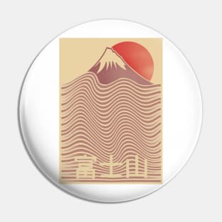 Mount Fuji in Vintage Style Pin