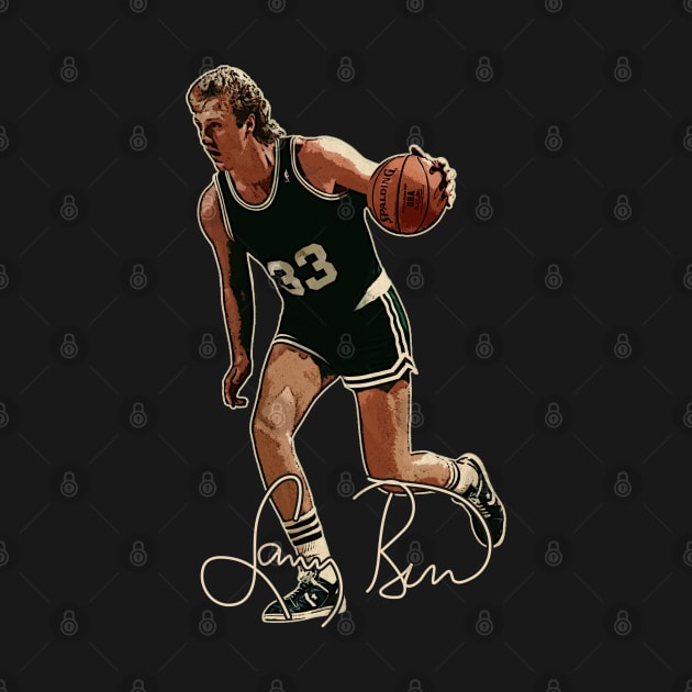 Larry Bird Legend Basketball Signature Vintage Retro 80s 90s Bootleg Rap Style by CarDE