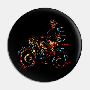 Motorcycle rider abstract colorful Pin