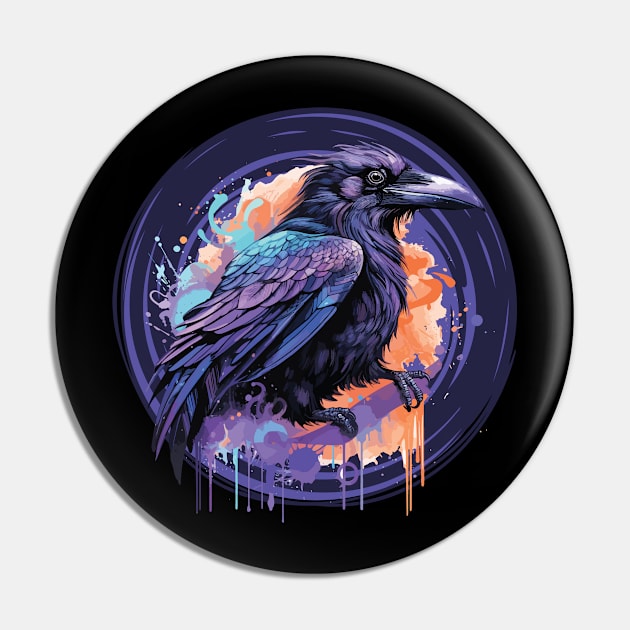 Unleash Your Inner Raven: Dark and Majestic Pin by Graphic Duster