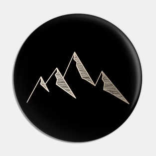 Golden Minimal Mountains Pin