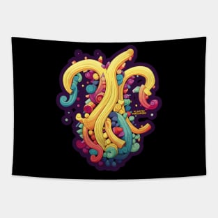 Plastic Macaroni Boho Trippy Hippy Shells Tapestry