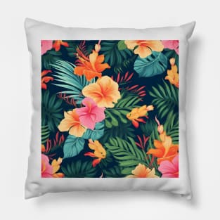 Tropical Flowers Pattern 10 Pillow