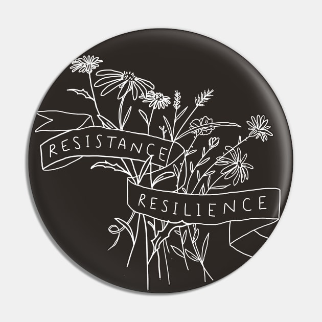 Resistance/Resilience (white) Pin by adrianimation