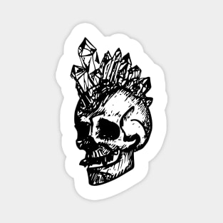 skull with crystal mohawk Magnet