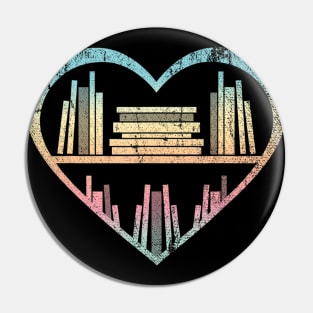 Book Nerd Reader Heart Librarian Gift Love Reading Pin