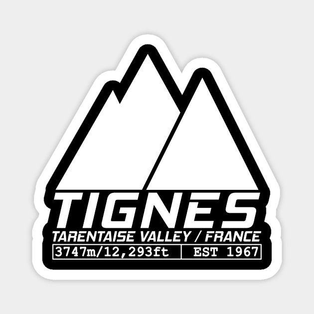 Tignes France Ski Resort Tarentaise Valley Skiing Magnet by ChrisWilson