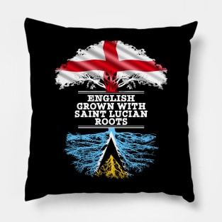 English Grown With Saint Lucian Roots - Gift for Saint Lucian With Roots From Saint Lucia Pillow