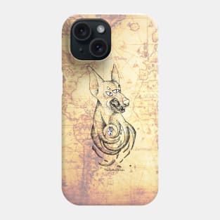 Snarling Doberman Demon Map Phone Case