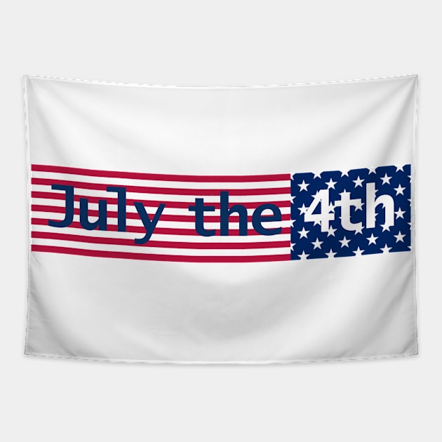 July 4th Typography in Stars and Stripes Text Tapestry by ellenhenryart