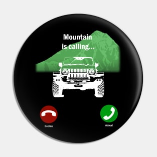 Mountain is calling with 4x4 car Pin