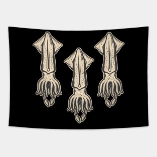 Squid Vintage Funny & humor Squids Cute & Cool Art Design Lovers Tapestry