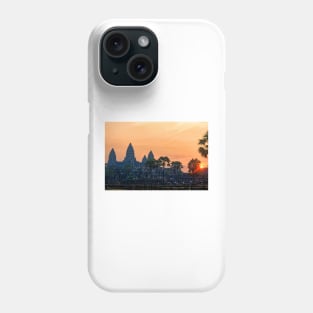 Temple complex at Angkor Wat in Cambodia Phone Case