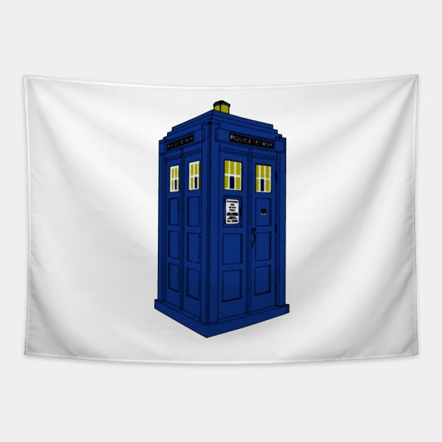 1920's Mackenzie Style Blue Police Box Tapestry by J. Rufus T-Shirtery