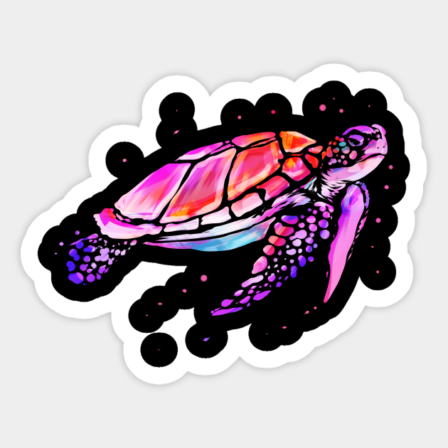Sea Turtle Multicolor Ocean Scuba Diving Gift - Turtle - Sticker