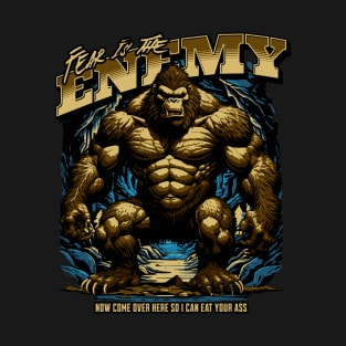 Bigfoot Ate My Ass Funny Meme Viral Ironic Obnoxious Metal T-Shirt