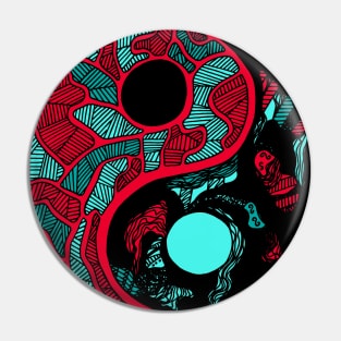 Turqred Abstract Yin Yang Pin