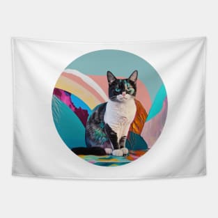 Playful Warrior Cat Designs for Feline Lovers Tapestry
