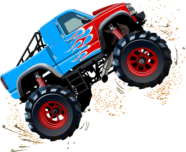 Cartoon monster truck Kids T-Shirt by Mechanik