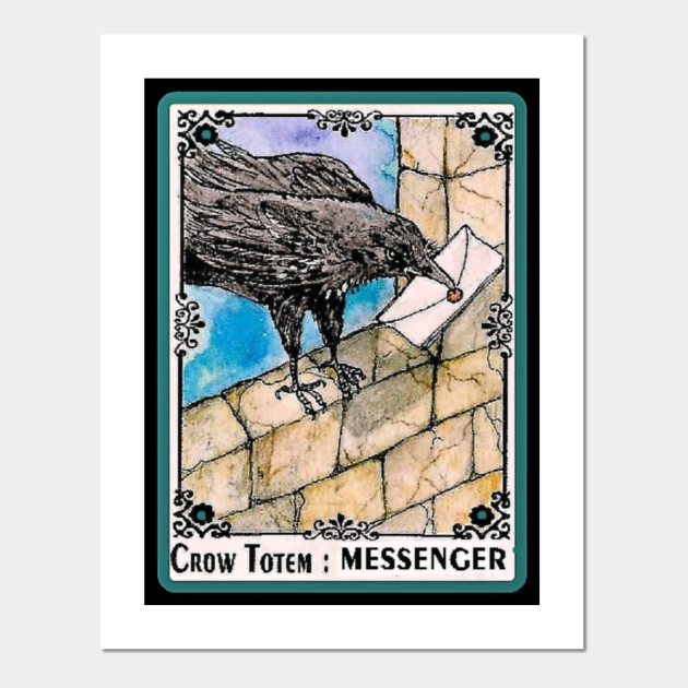 Messenger Crow Totem Animal Spirit Guide - Bird - Posters and Art Prints | TeePublic Messenger Crow Totem Animal Spirit Guide - Bird - Posters and Art Prints | TeePublic
