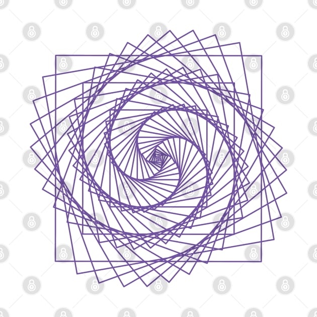 Geometric purple square spiral - relaxing pattern by The Creative Clownfish