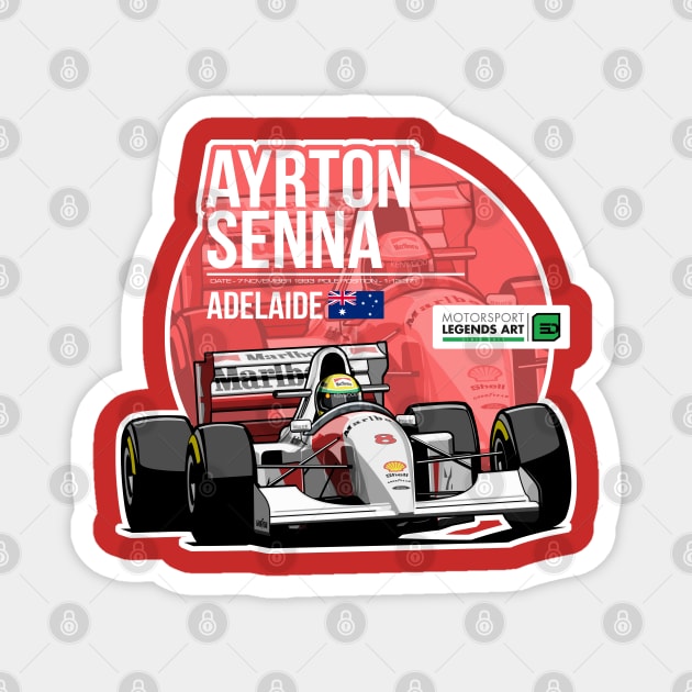 Ayrton Senna - 1993 Adelaide Magnet by EvanDeCiren