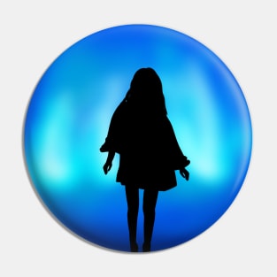 faouzia silhouette with blue northern lights Pin