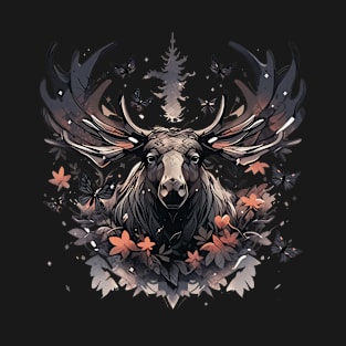 Elk deer nature Scandinavian forest T-Shirt