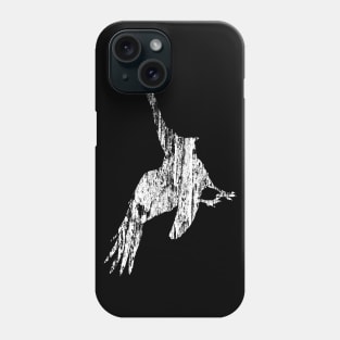 Flying Raven Distressed Wood Pattern Phone Case