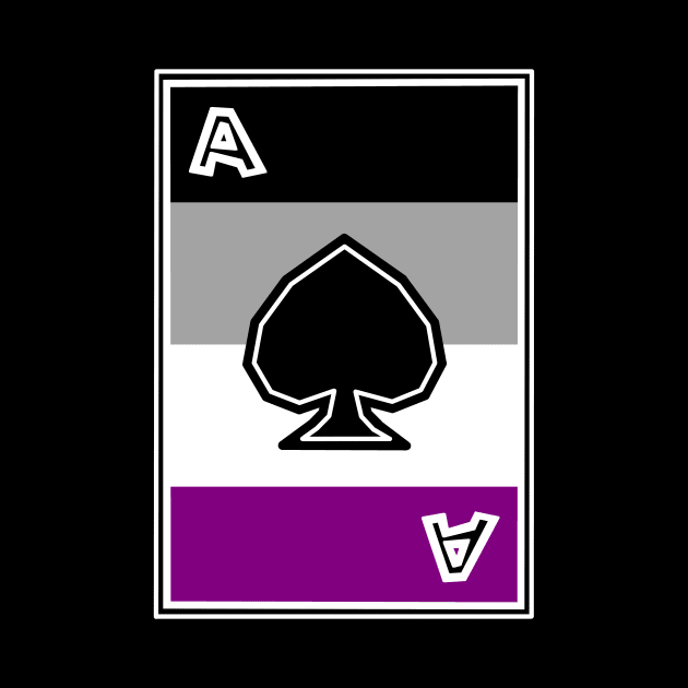 Asexual Pride - Ace of Sexuality Card - Ace Sexual - Spades - Asexual by Bleeding Red Pride