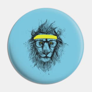 Hipster lion Pin