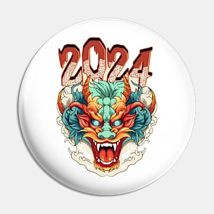 Chinese New Year 2024 Year of The Dragon Head Pin