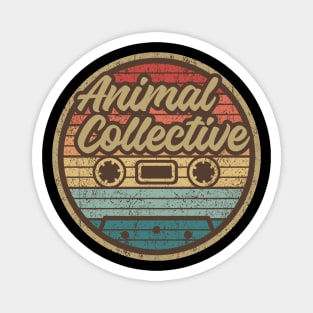 animal collective cassette retro circle Magnet