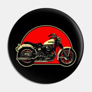 1968 Harley-Davidson XLCH Retro Red Circle Motorcycle Pin