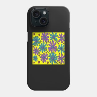 Cosmos and Lady Bugs on Yellow Phone Case