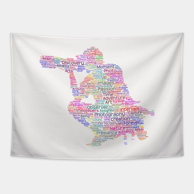 Photographer Photography Silhouette Shape Text Word Cloud Tapestry by Cubebox