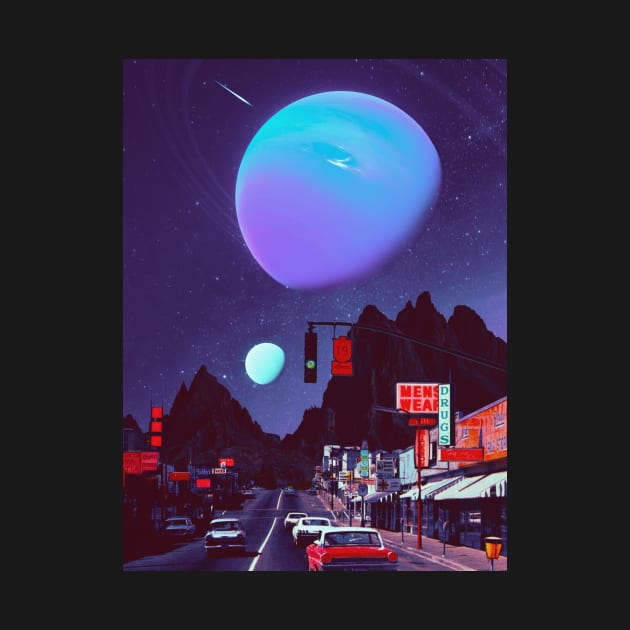 Night Out - Space Collage, Retro Futurism, Sci-Fi by jessgaspar