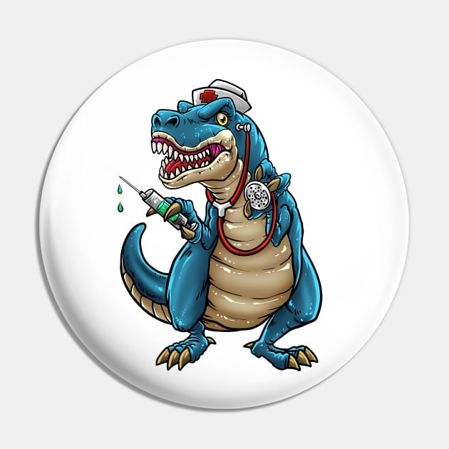 Nurse Dinosaur T-Rex Pin by BDAZ