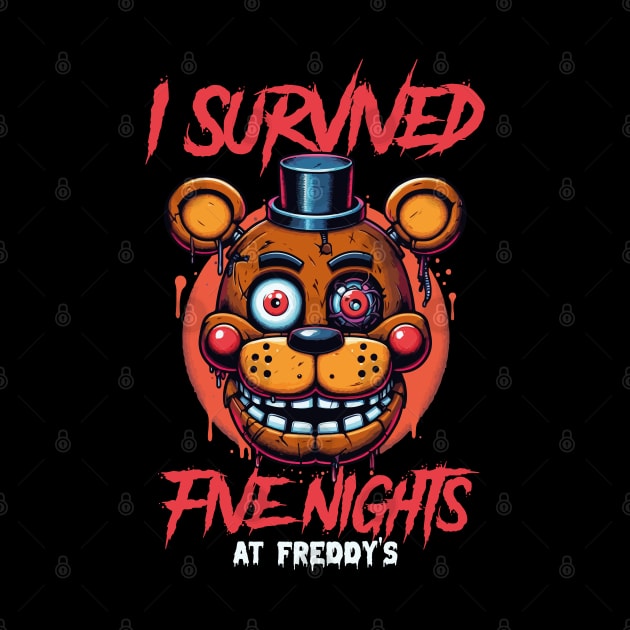 Five Nights at Freddy's I Survived Graphic Tee by Franstyas