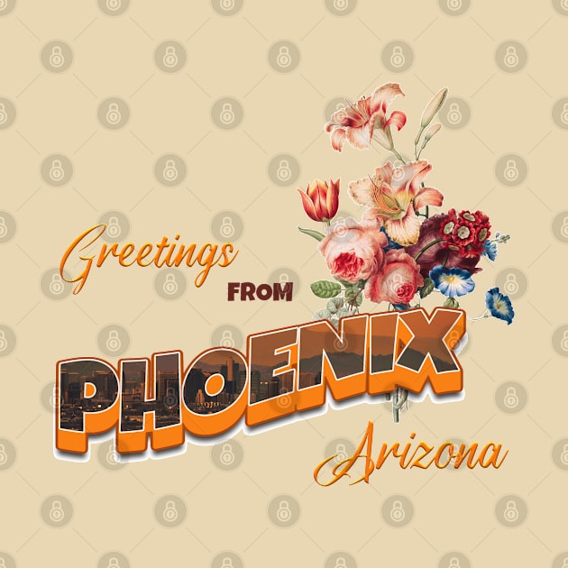 Vintage Floral Greeting Card Phoenix Arizona by antarte