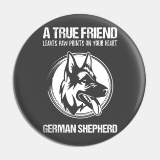 German Shepherd Dog True Friend Heart Gift Present Shirt Pin