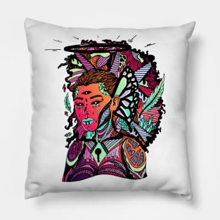 Blue Red Blend Jupiter Cries Pillow