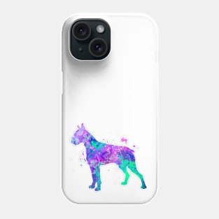 Boxer Dog Watercolor Painting (cropped ears) Phone Case