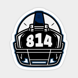 Retro Football Helmet 814 Area Code State College Pennsylvania Football Magnet